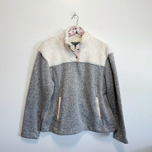 TITLE NINE Callitrix Fleece Pullover Sweater Women’s L Large Gray White